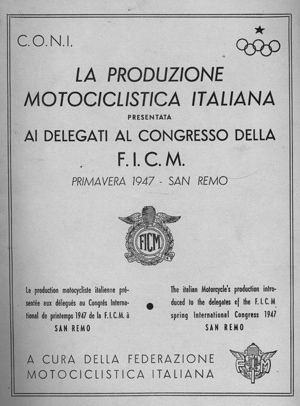 1947 Document about the Italian Motorcycle Production after World War II